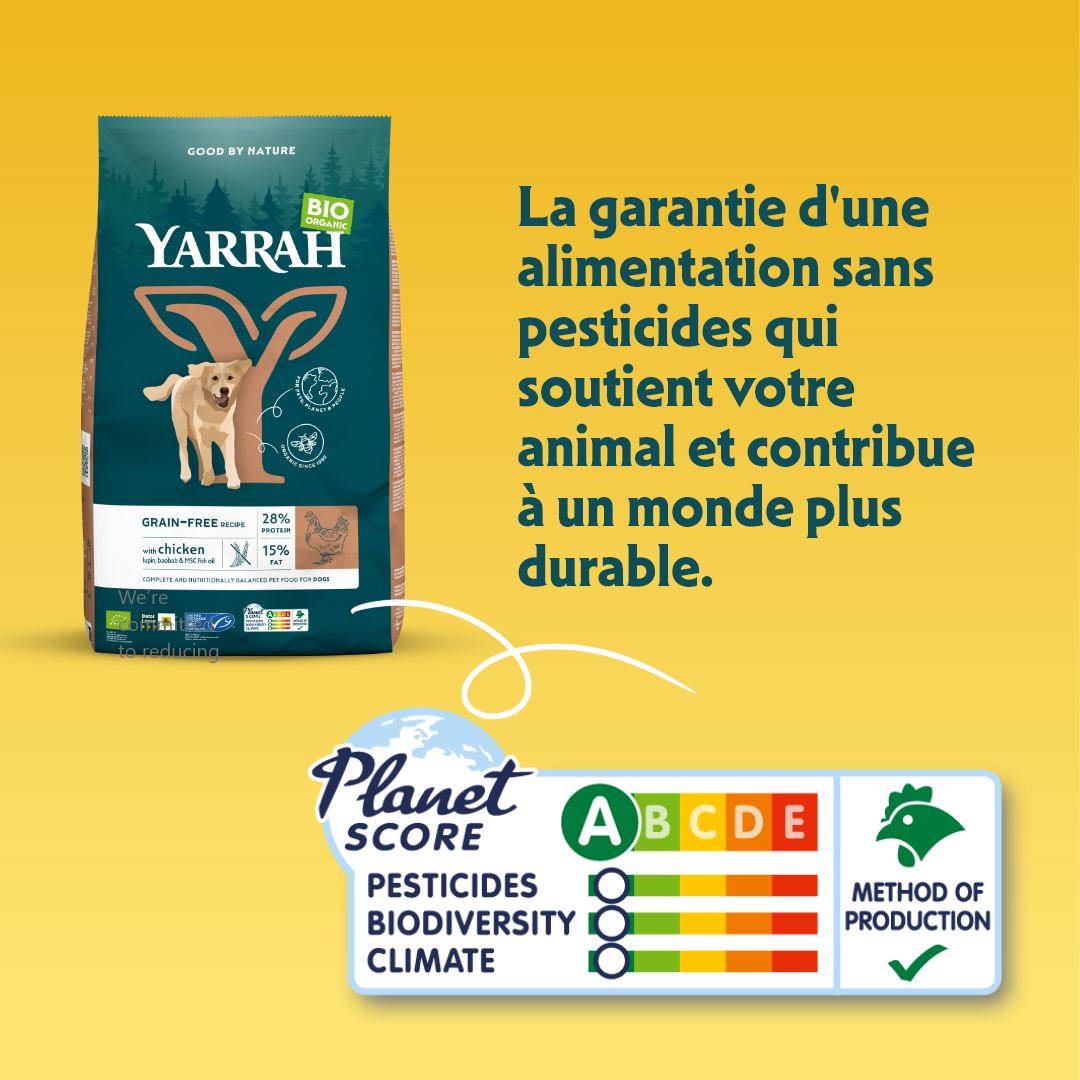 Yarrah Croquettes Bio Sans Cereales Poulet & Poisson pour Chien