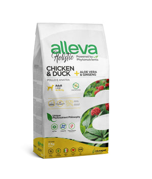 Croquettes Alleva Holistic sans céréales pour chien.